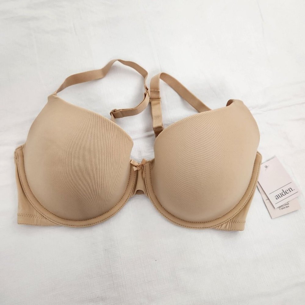 Auden Bra 32DD Beige Demi Coverage  Everyday Lightly Lined T-shirt Bra Underwire